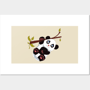 Cute Panda On A Tree Posters and Art
